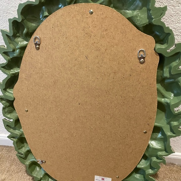 Vintage Home Interiors Shabby Chic Pink Gold Floral Oval Wall Mirror 27”x 20” - Picture 9 of 14